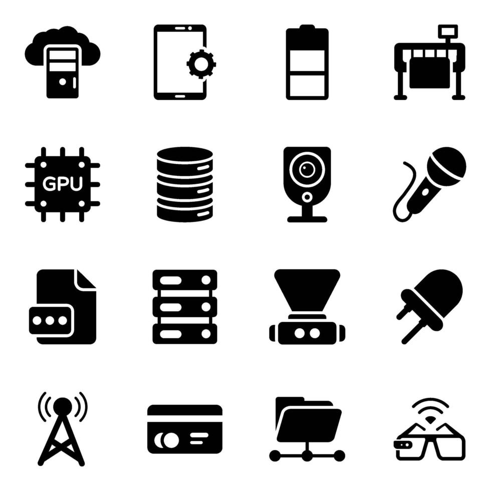 Modern Technological Gadgets icon set vector