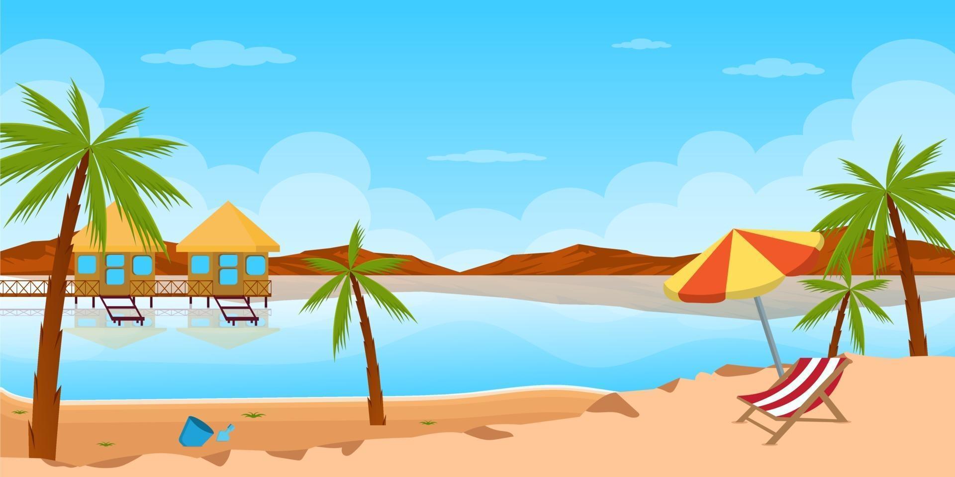 fondo de verano y paisaje de diseño. vector