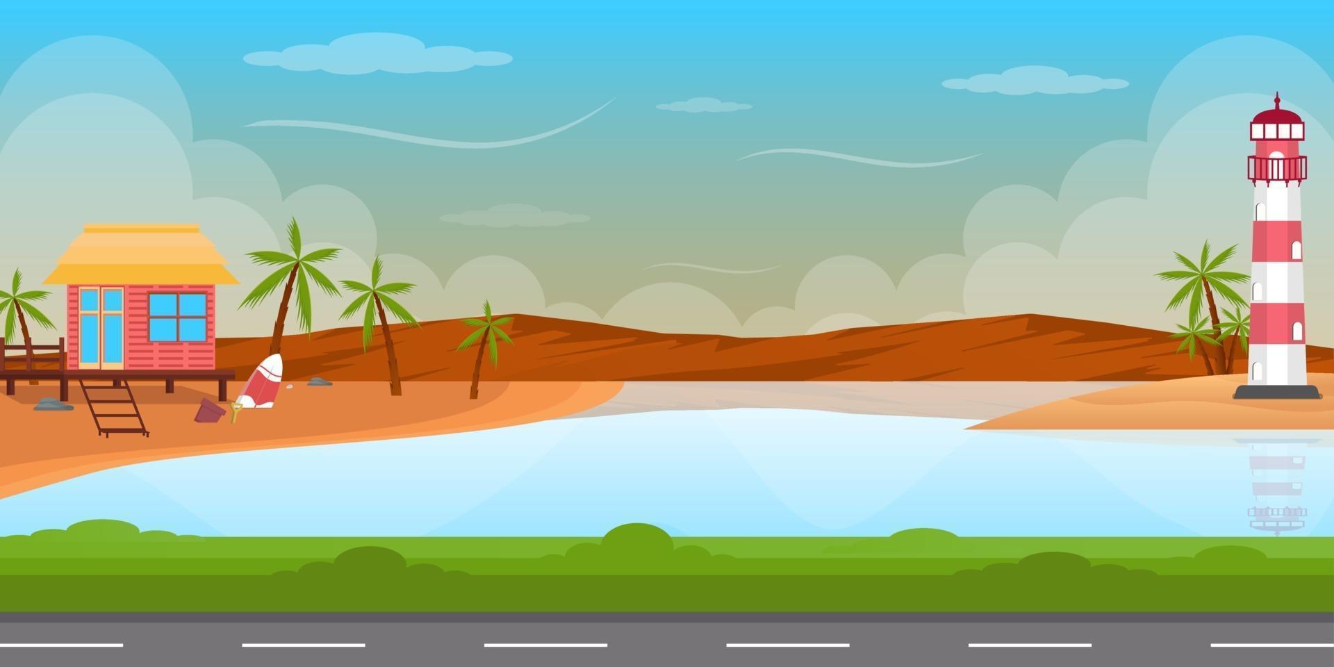 paisaje de fondo de plantilla de verano vector