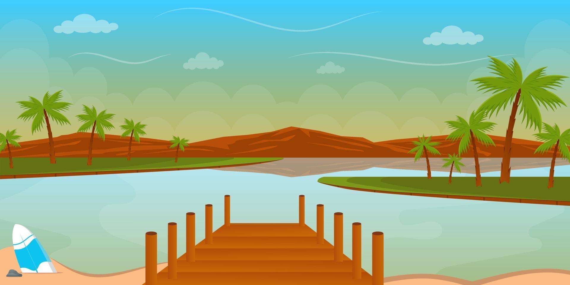 Amazing island landscape background vector