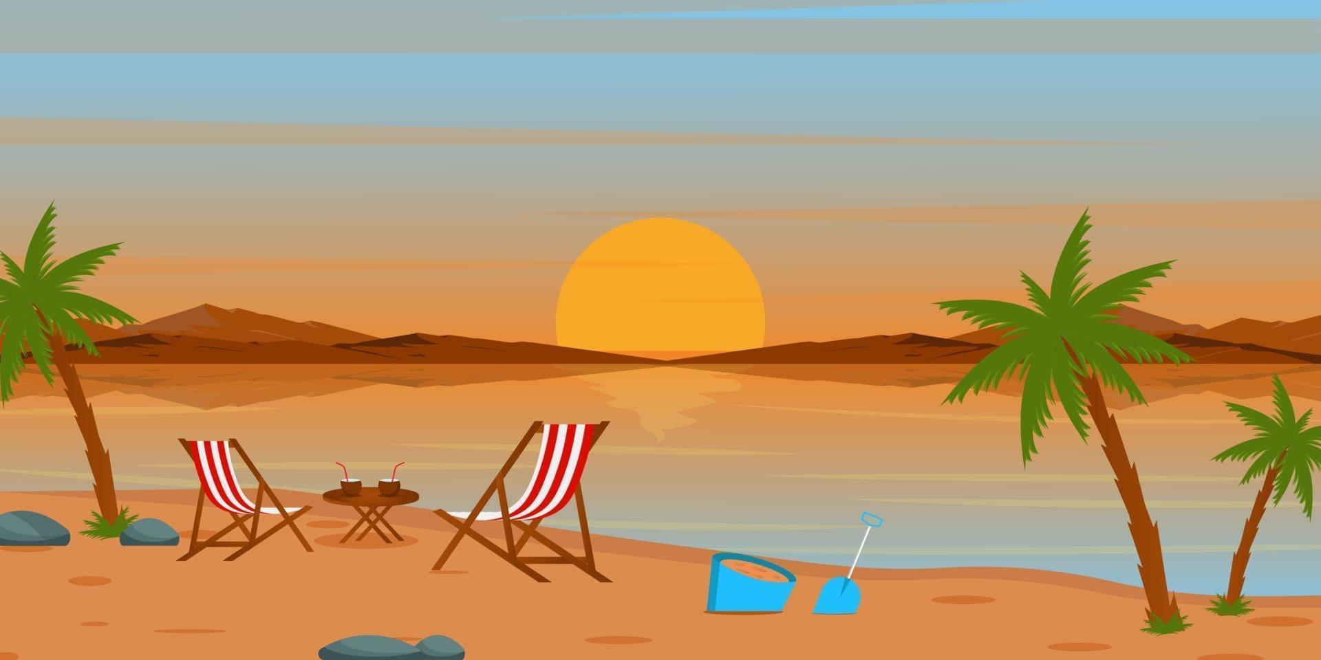 Beautiful  Beach Area landscape vector