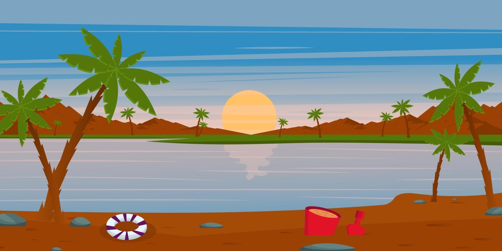Beautiful  Beach Wallpaper landscape vector