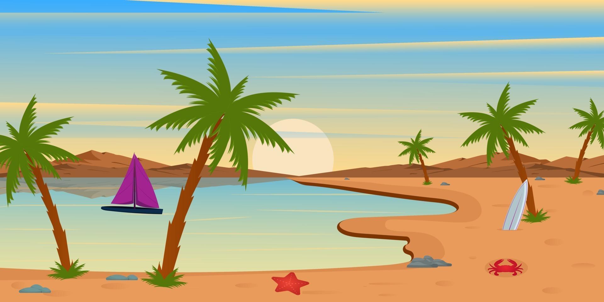 Summer Background and Holiday landscape vector