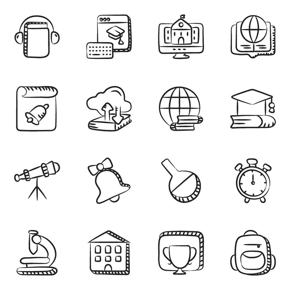 Education and Online learning icon set vector