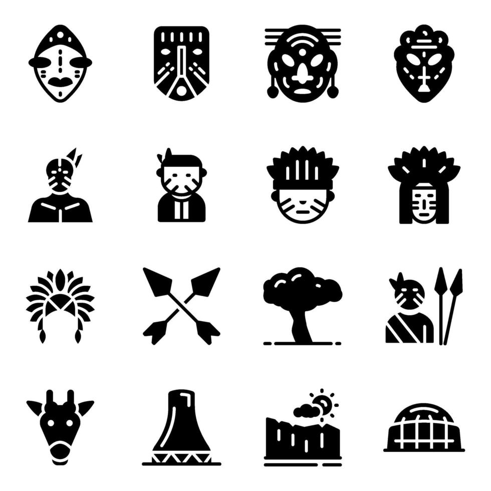 Tribal Face Elements vector