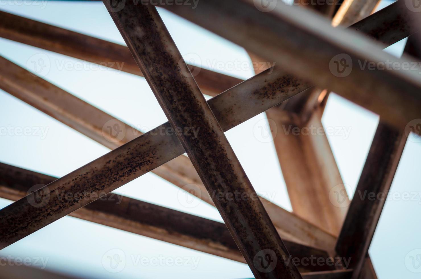 Crossing wooden beams photo