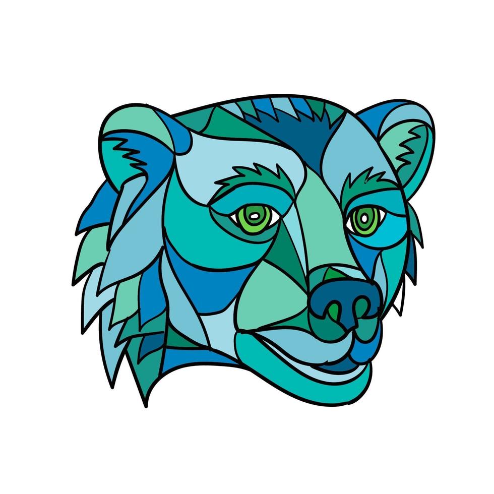 Grizzly Bear Head Mosaic vector