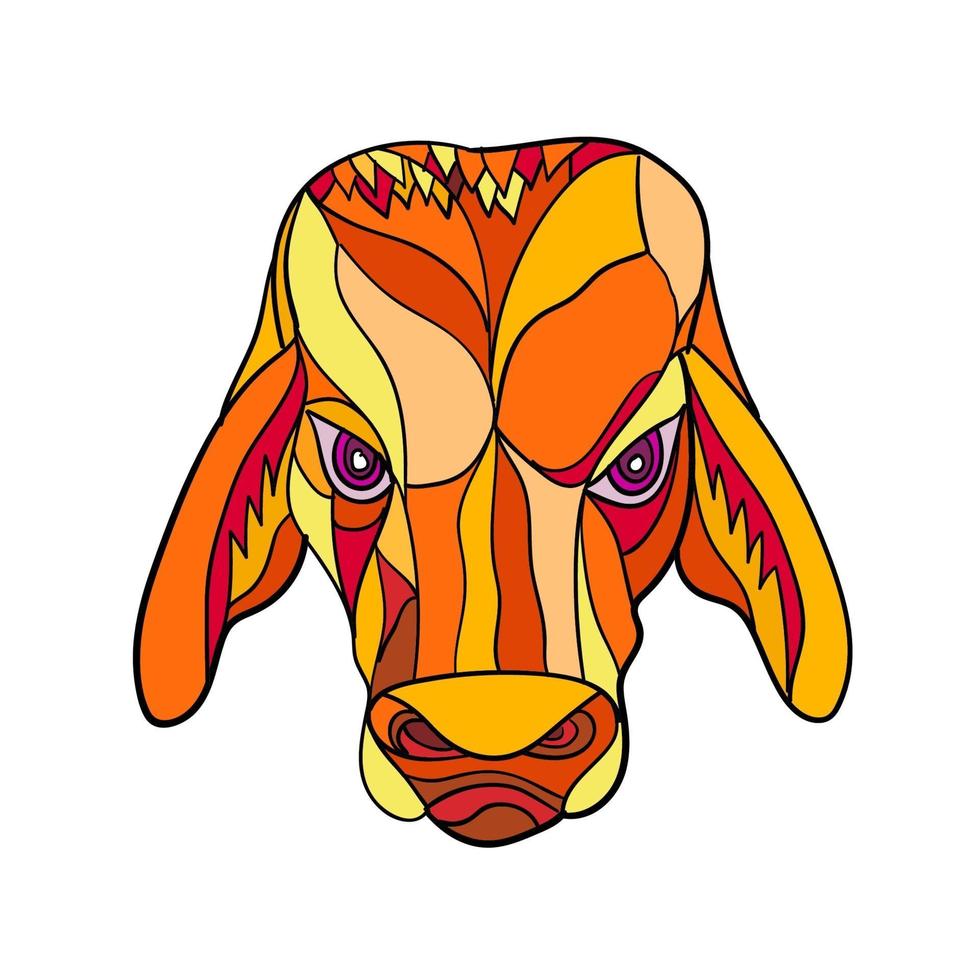 Brahma Bull Head, Color Mosaic vector