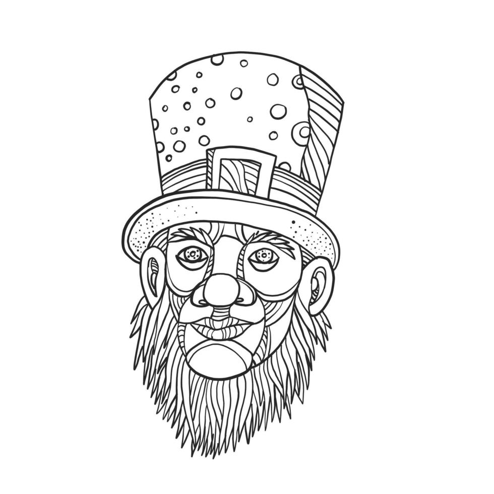 Irish Leprechaun Mono Line vector