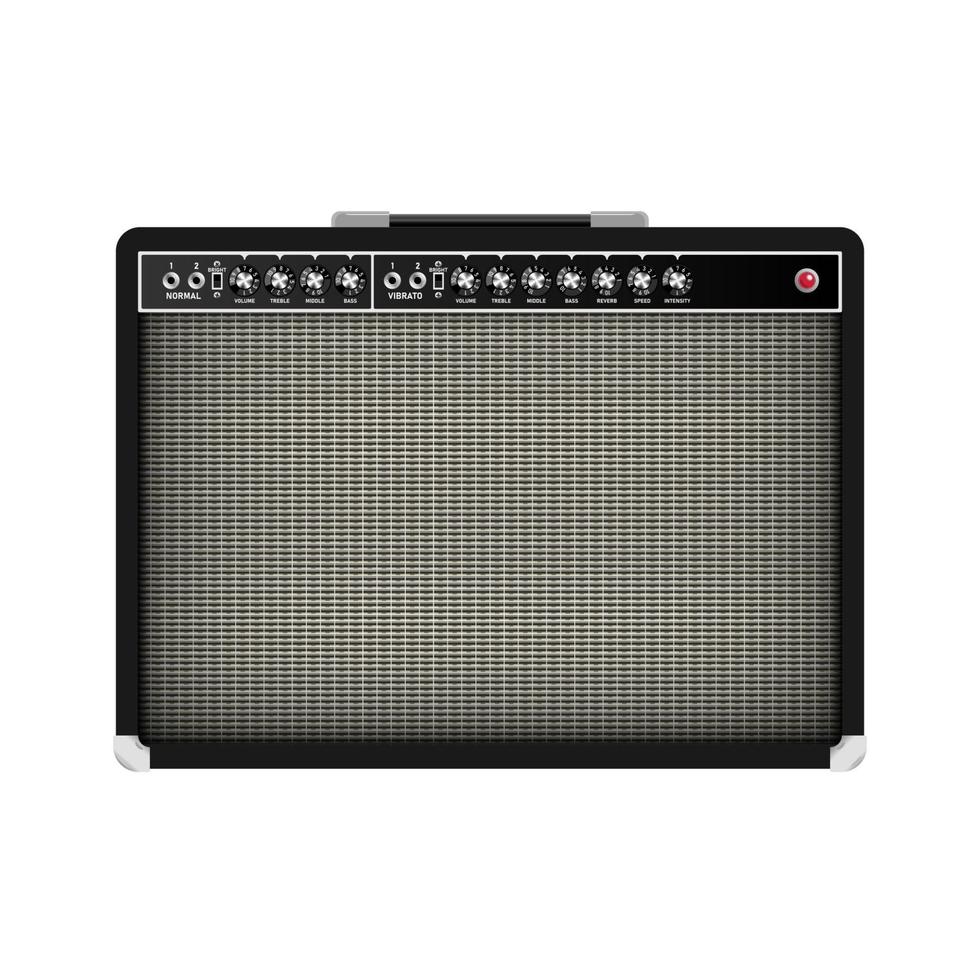 Realistic classic guitar amplifier, vector illustration