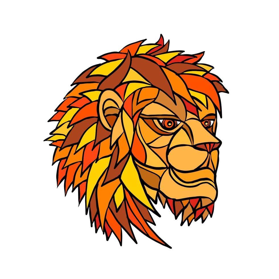 Male Lion Head Mosaic vector