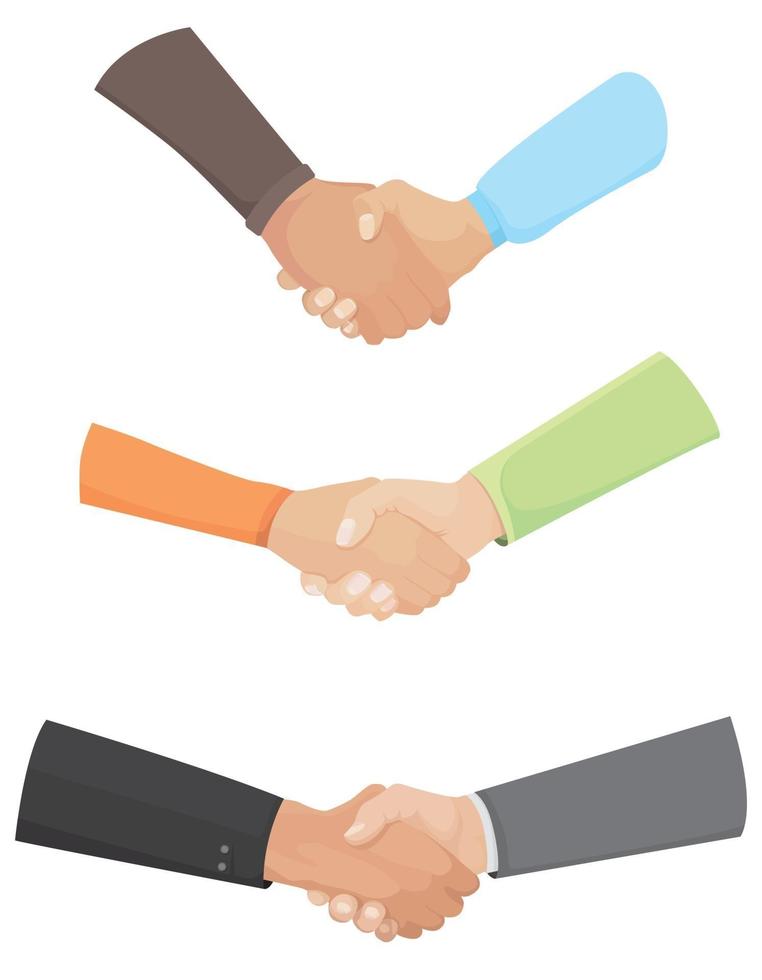 Set of different handshakes. vector