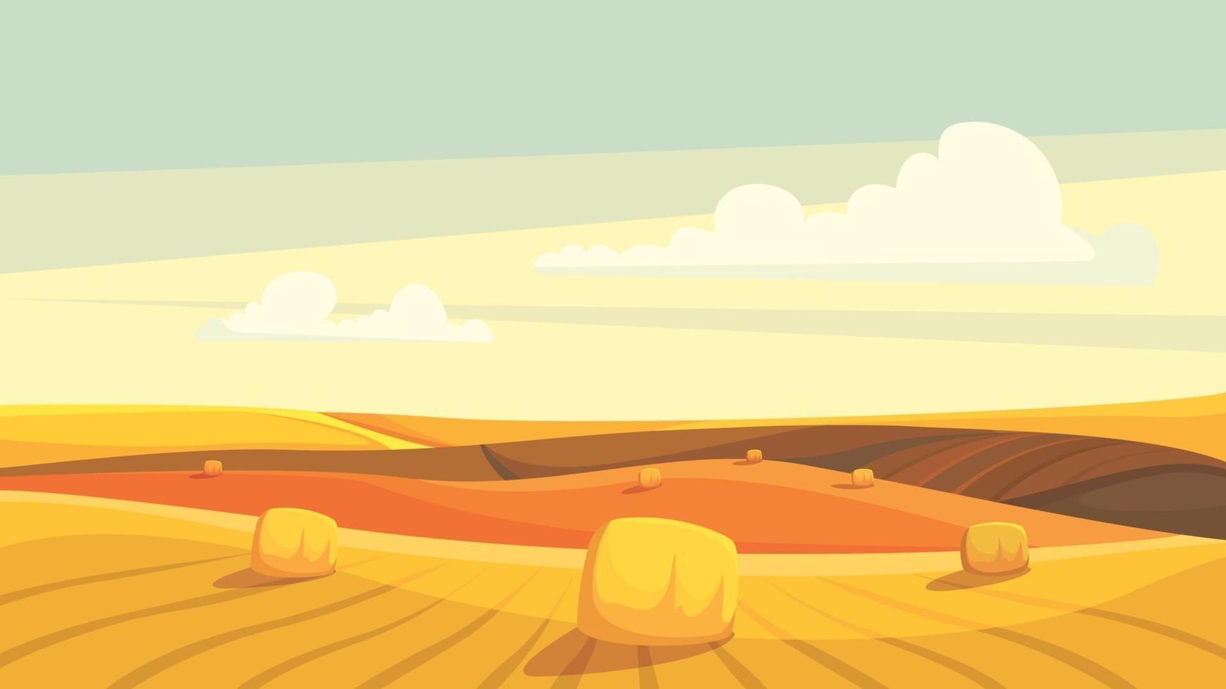 Agricultural fields after harvest. vector