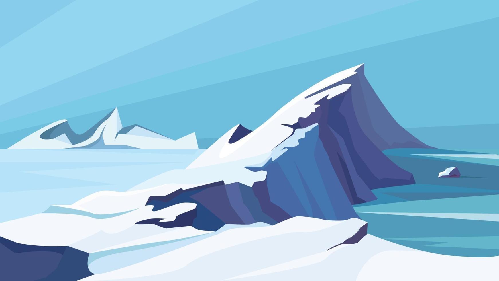 Frozen arctic ocean. vector