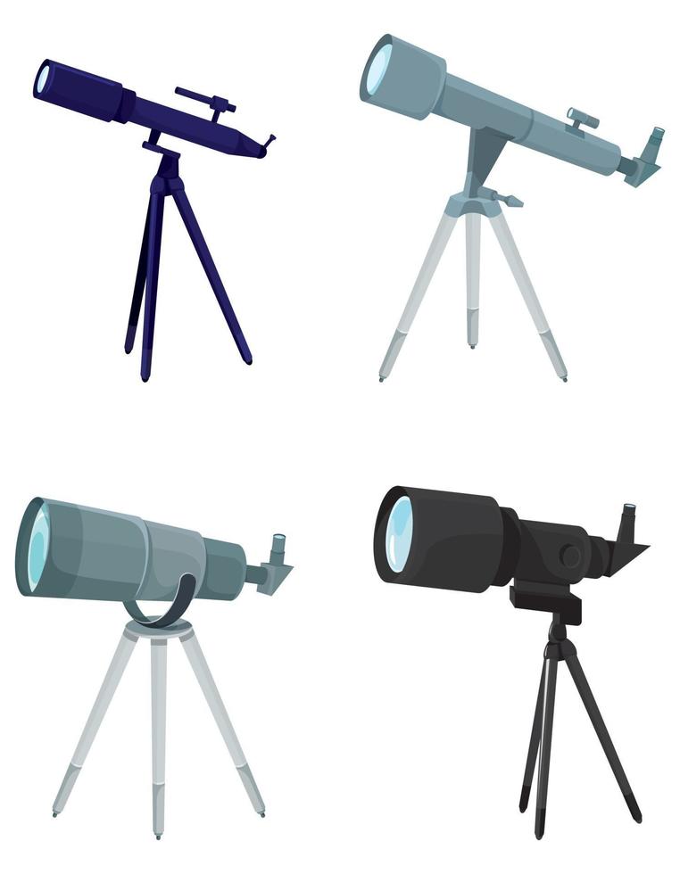 Set of different telescopes. vector
