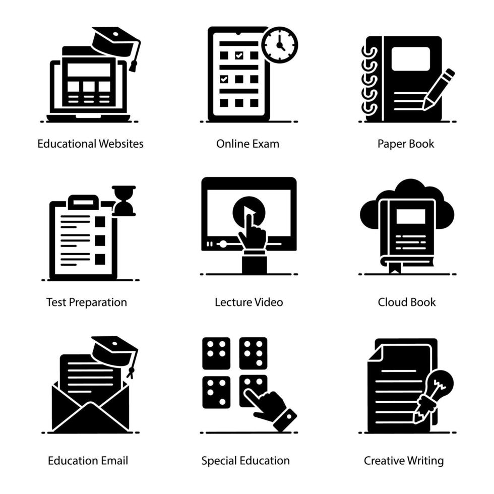 Learning and Fine Arts icon set vector