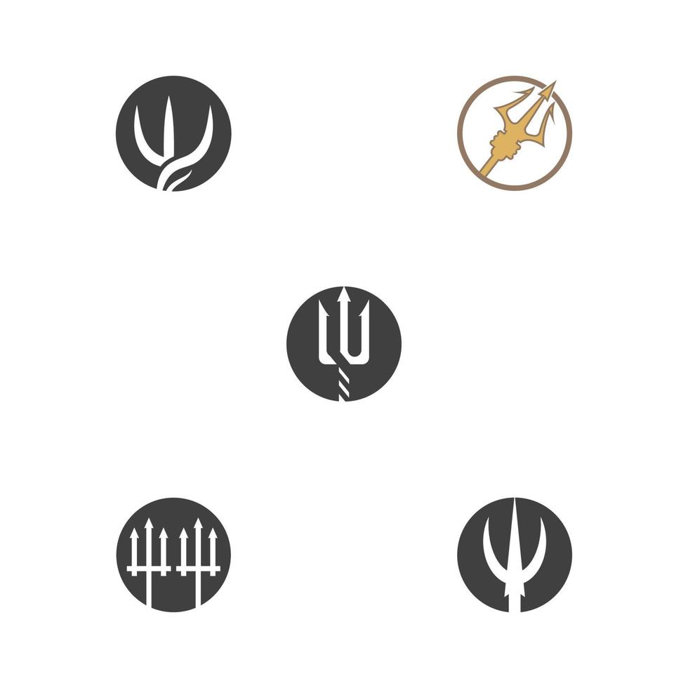 conjunto de logotipos de tridente vector
