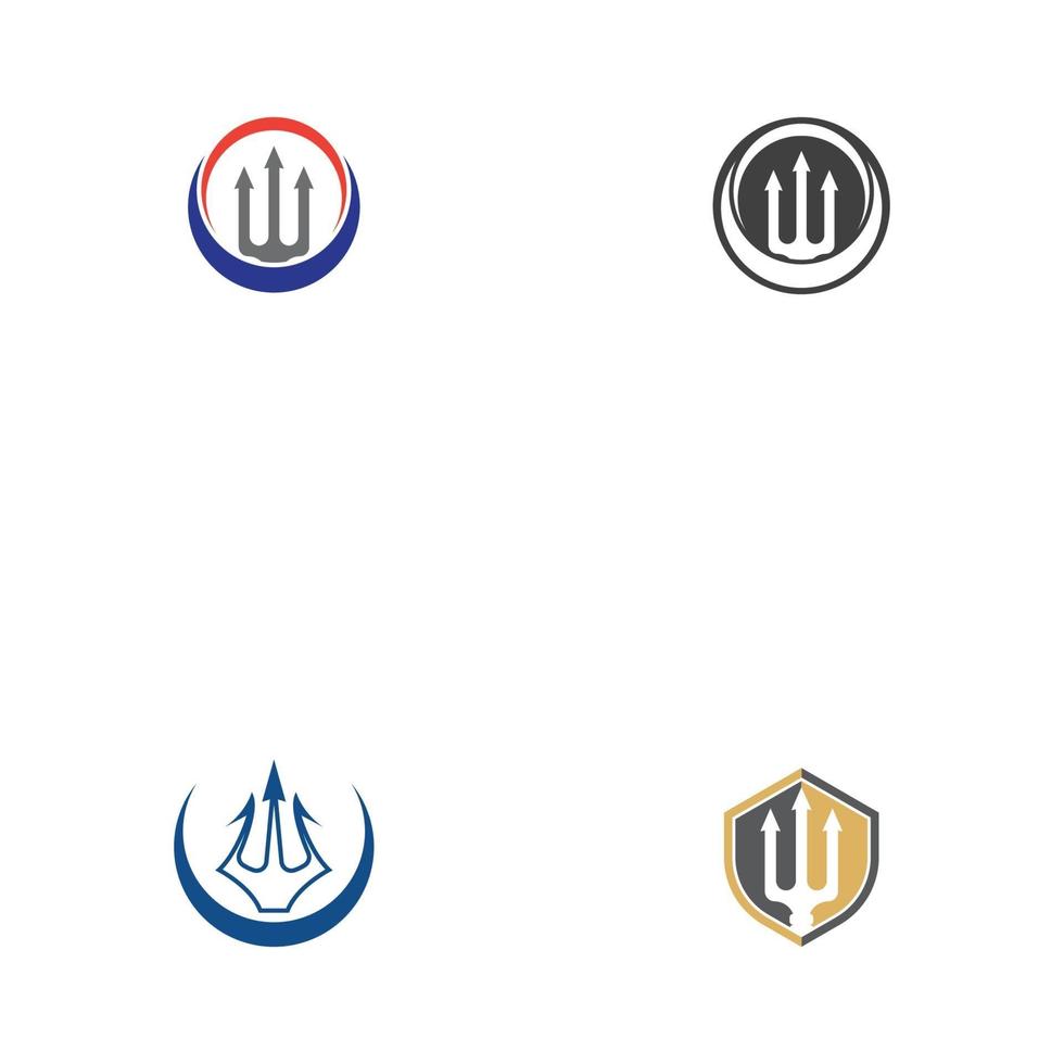 conjunto de logotipos de tridente vector