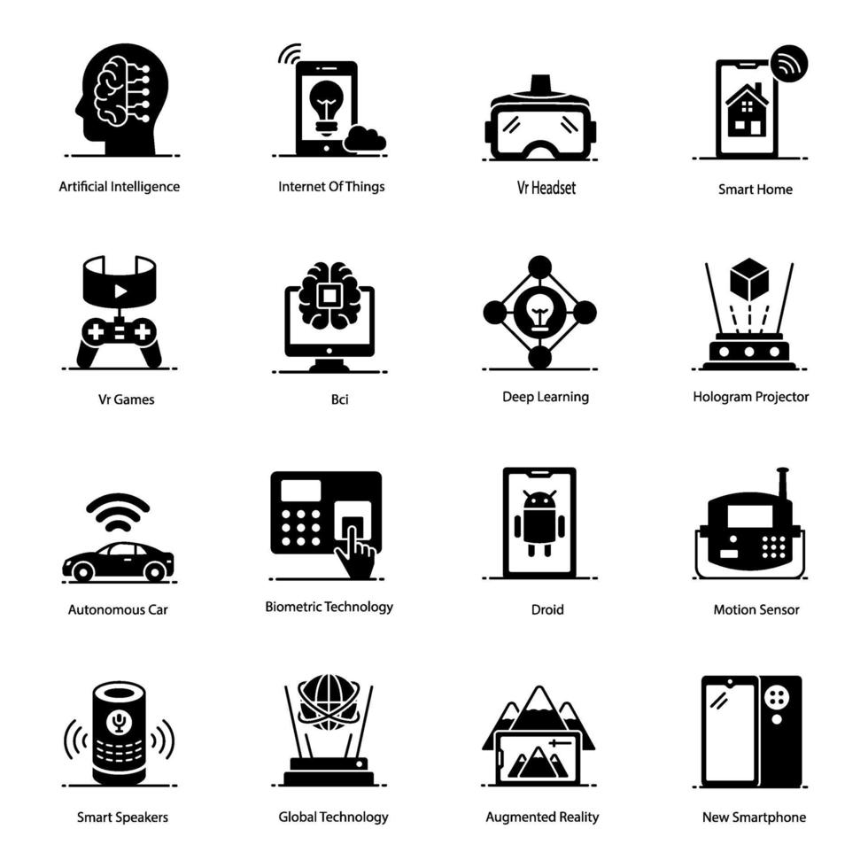 Iot And High Tech icon set vector