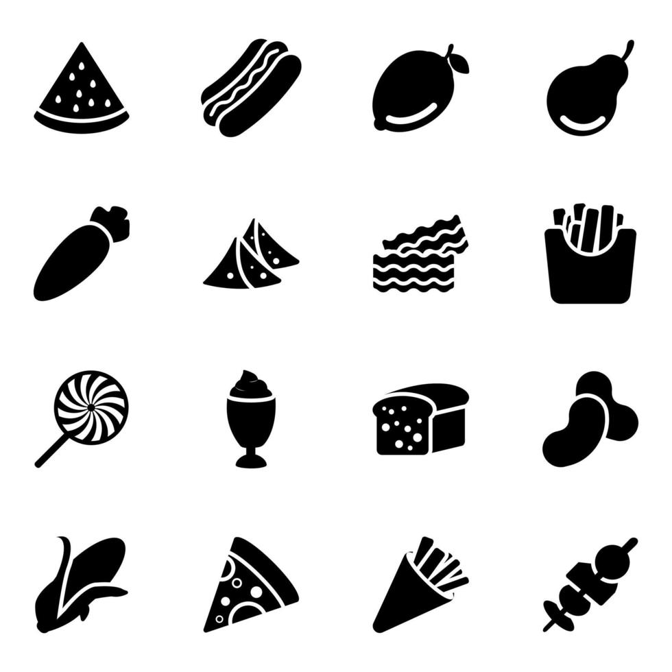 Food and Drinks icon set vector