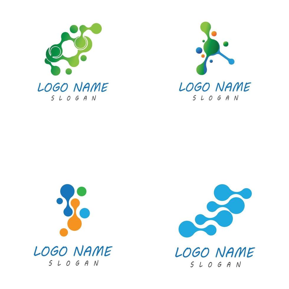 Molécula símbolo logo plantilla vector ilustración diseño conjunto
