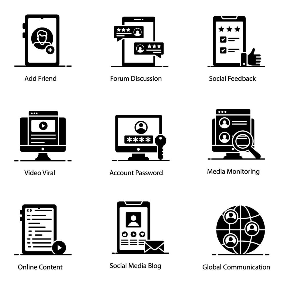 Variety of Social Media and Network icon set vector