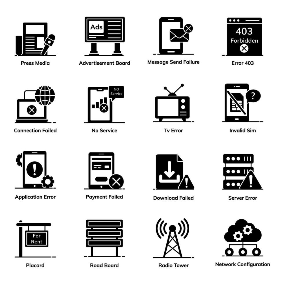 Corporate Network and Communication icon set vector