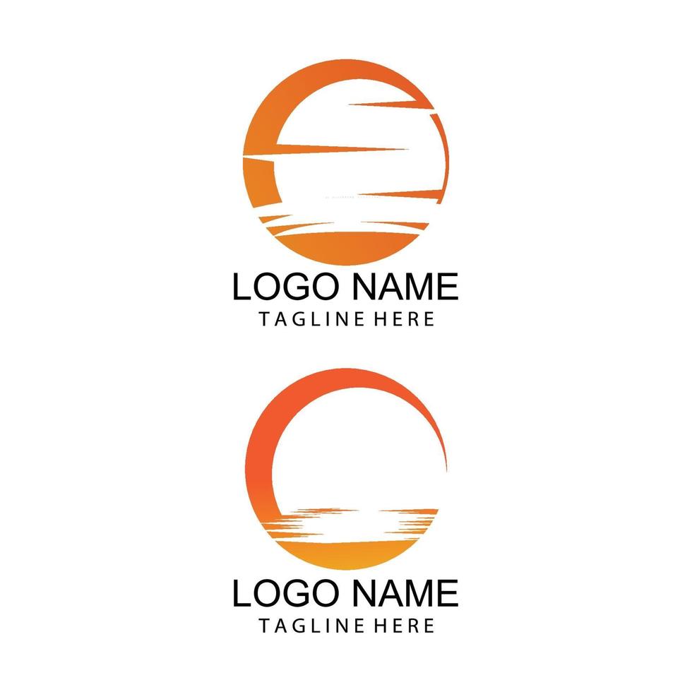icono de ilustración de vector de sol conjunto de diseño de plantilla de logotipo
