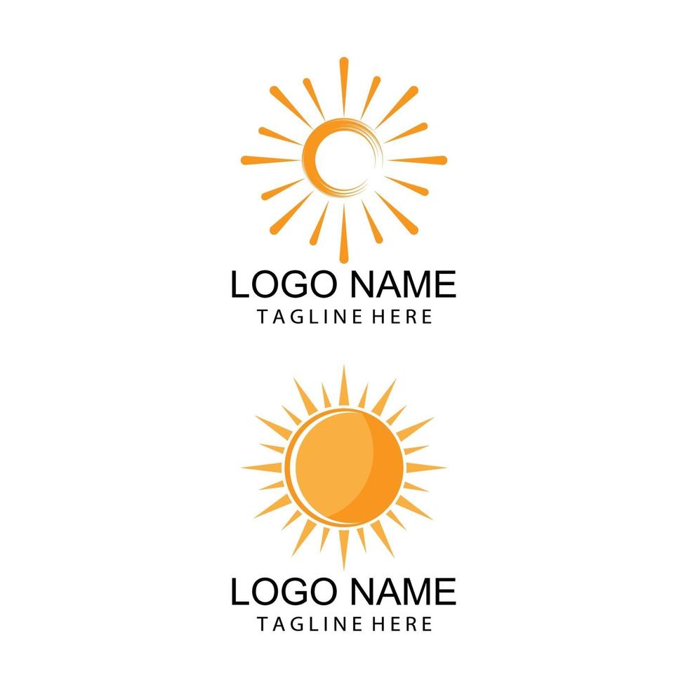 icono de ilustración de vector de sol conjunto de diseño de plantilla de logotipo