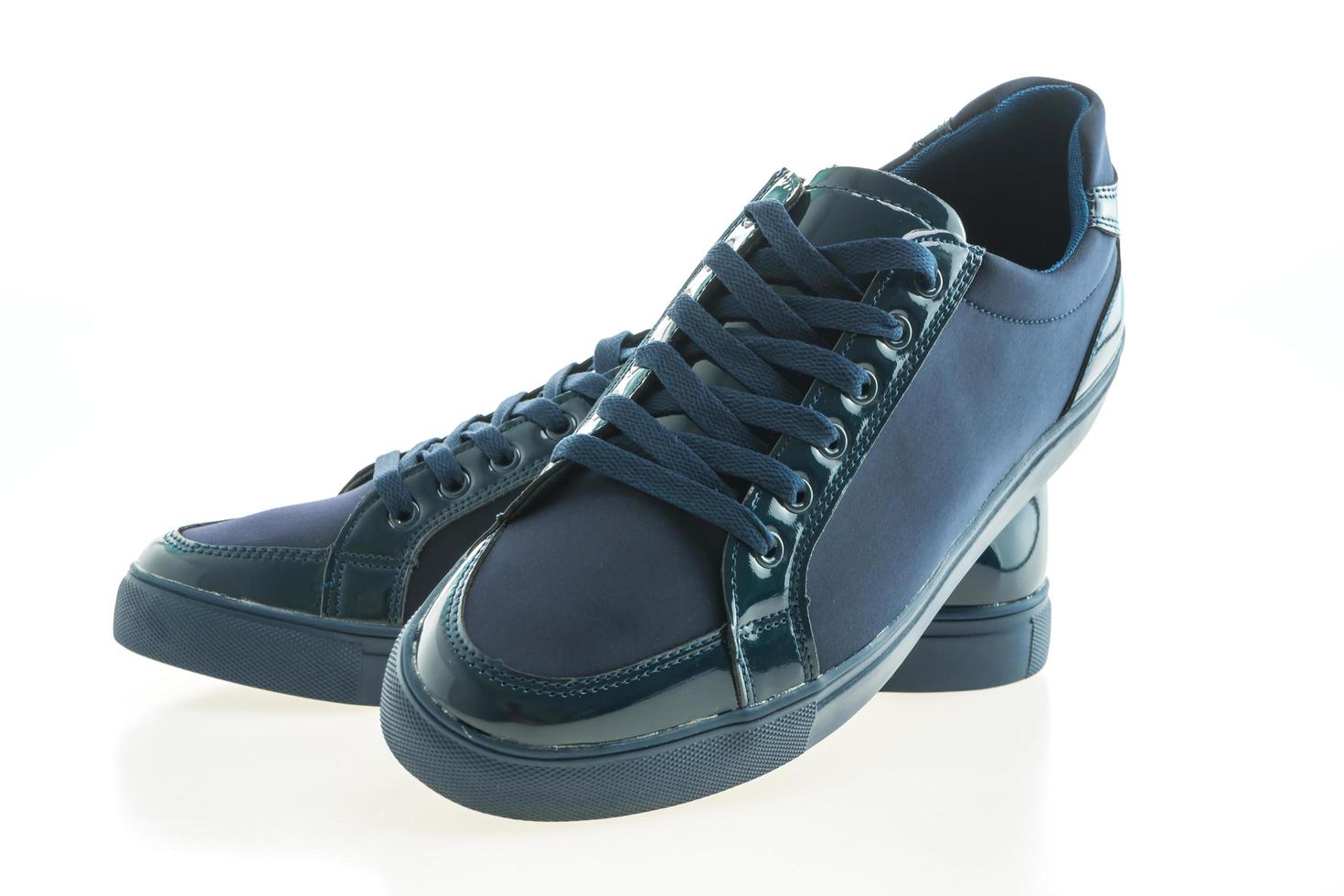 Blue leather shoes photo