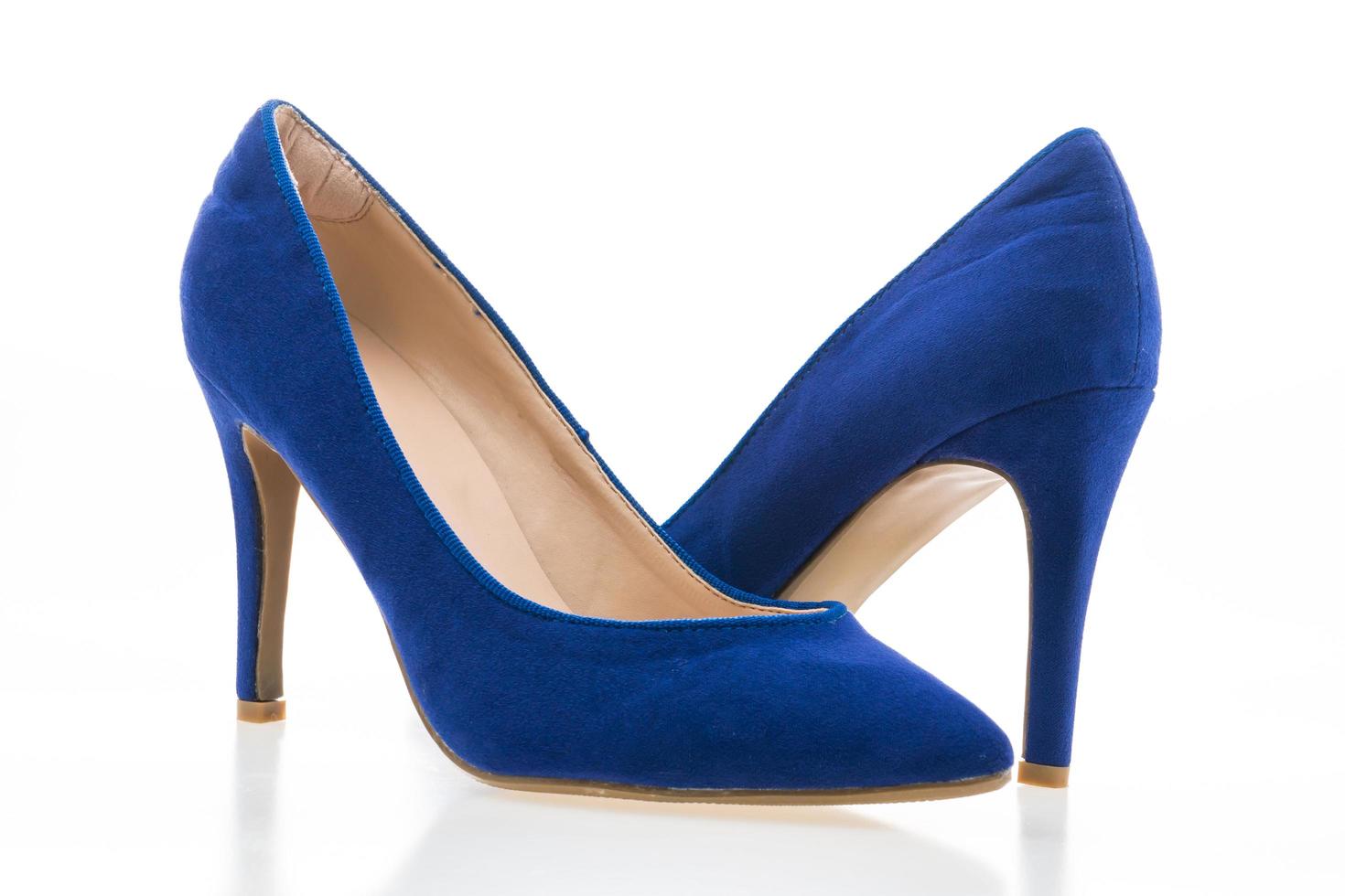 Blue high heel shoes photo