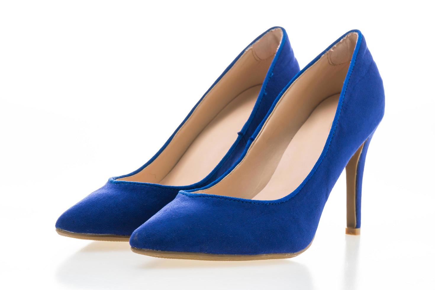 Blue high heel shoes photo