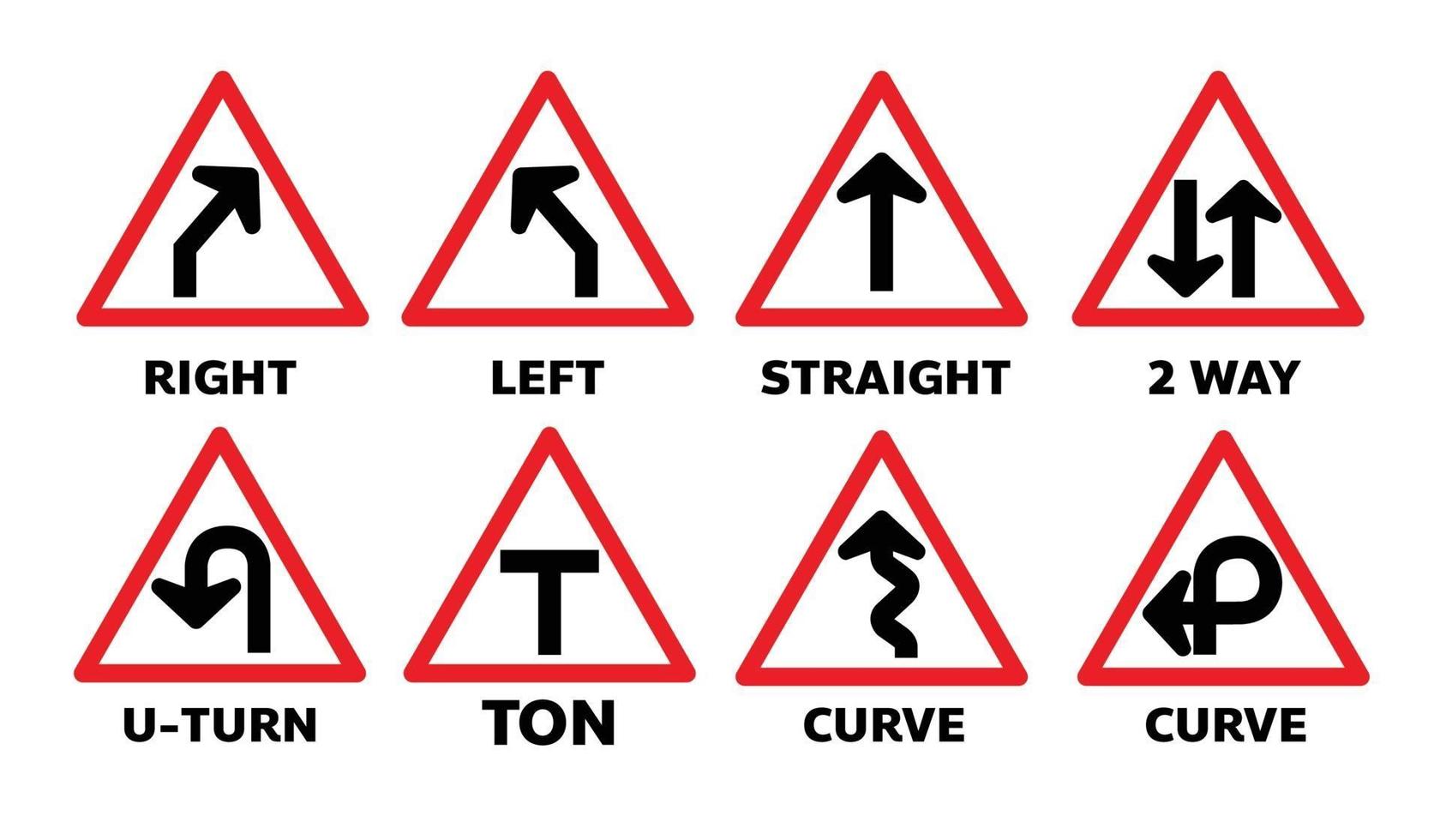 set of traffic sign illustration vector