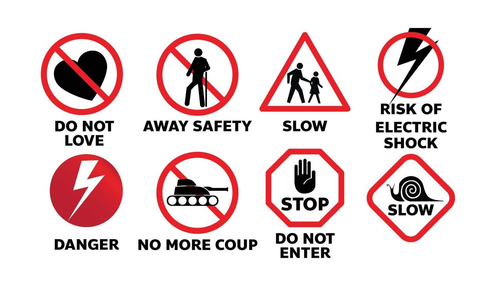 set of traffic sign illustration vector