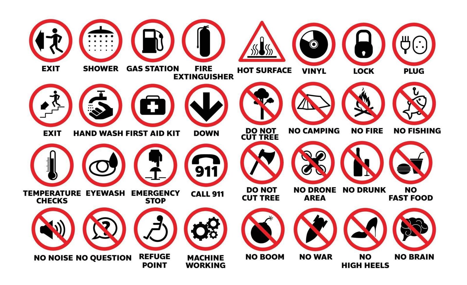 set of traffic sign illustration vector