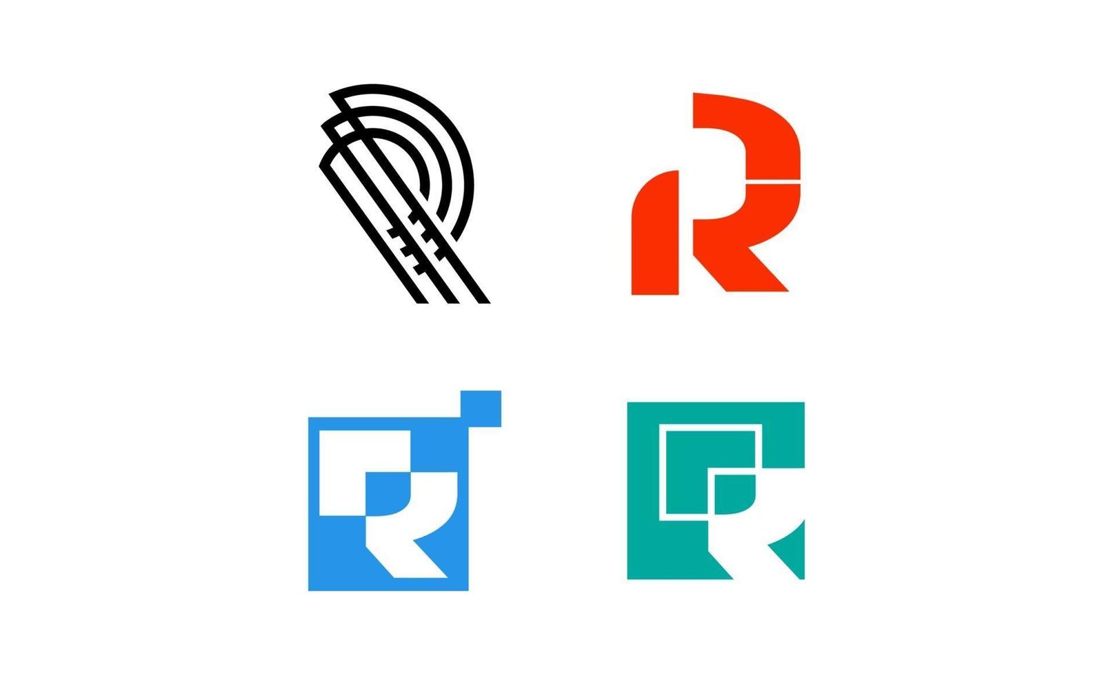 Initial R elegant creative logo design template vector