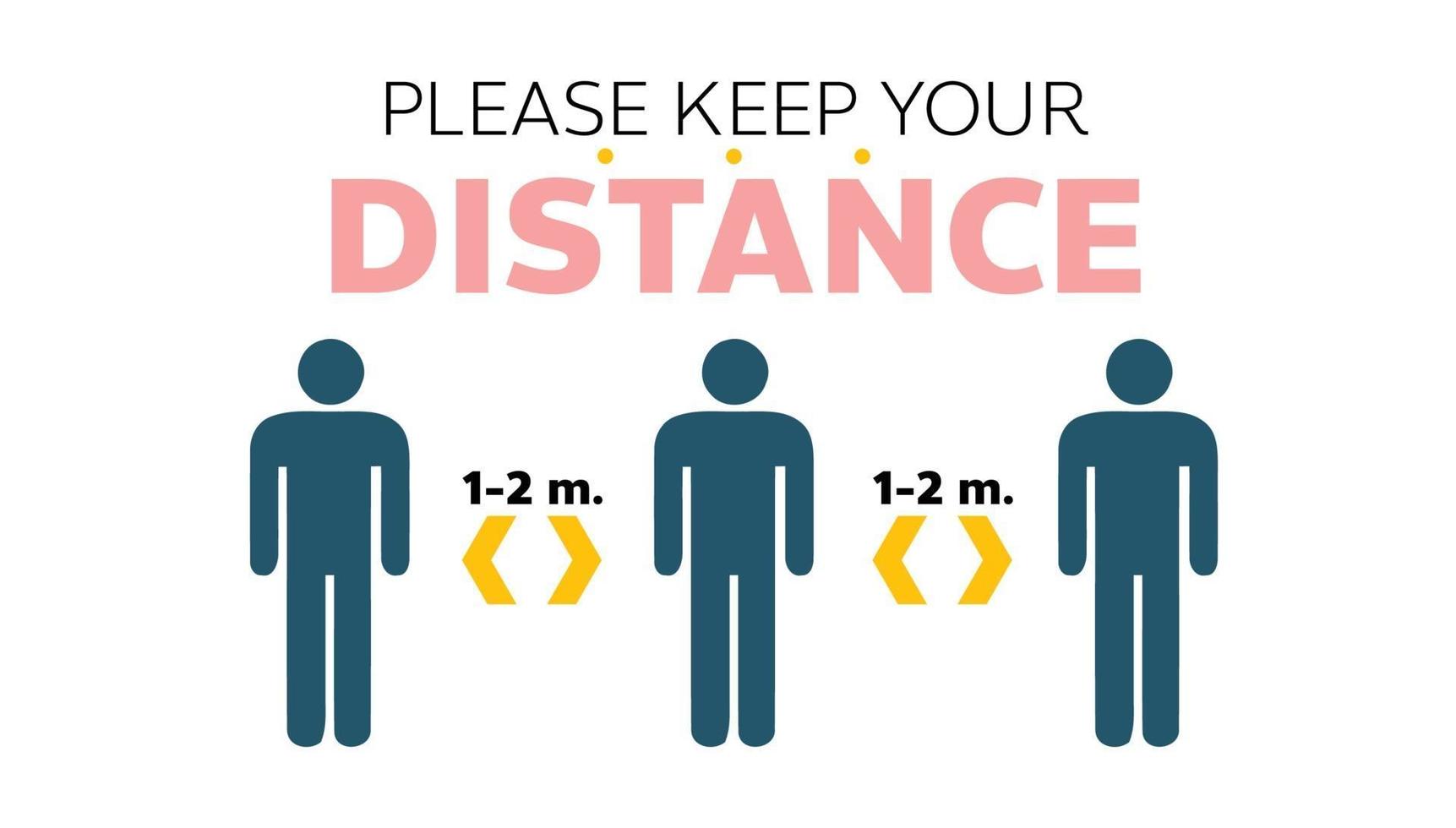 Social distancing Keep distance sign Coronavirus Vector illustration