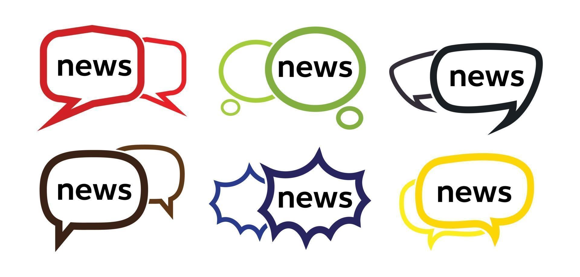 News word and speech bubble vector