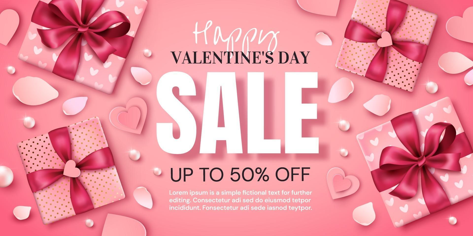 Valentine's day promotion banner with gifts and heart 2232093 Vector