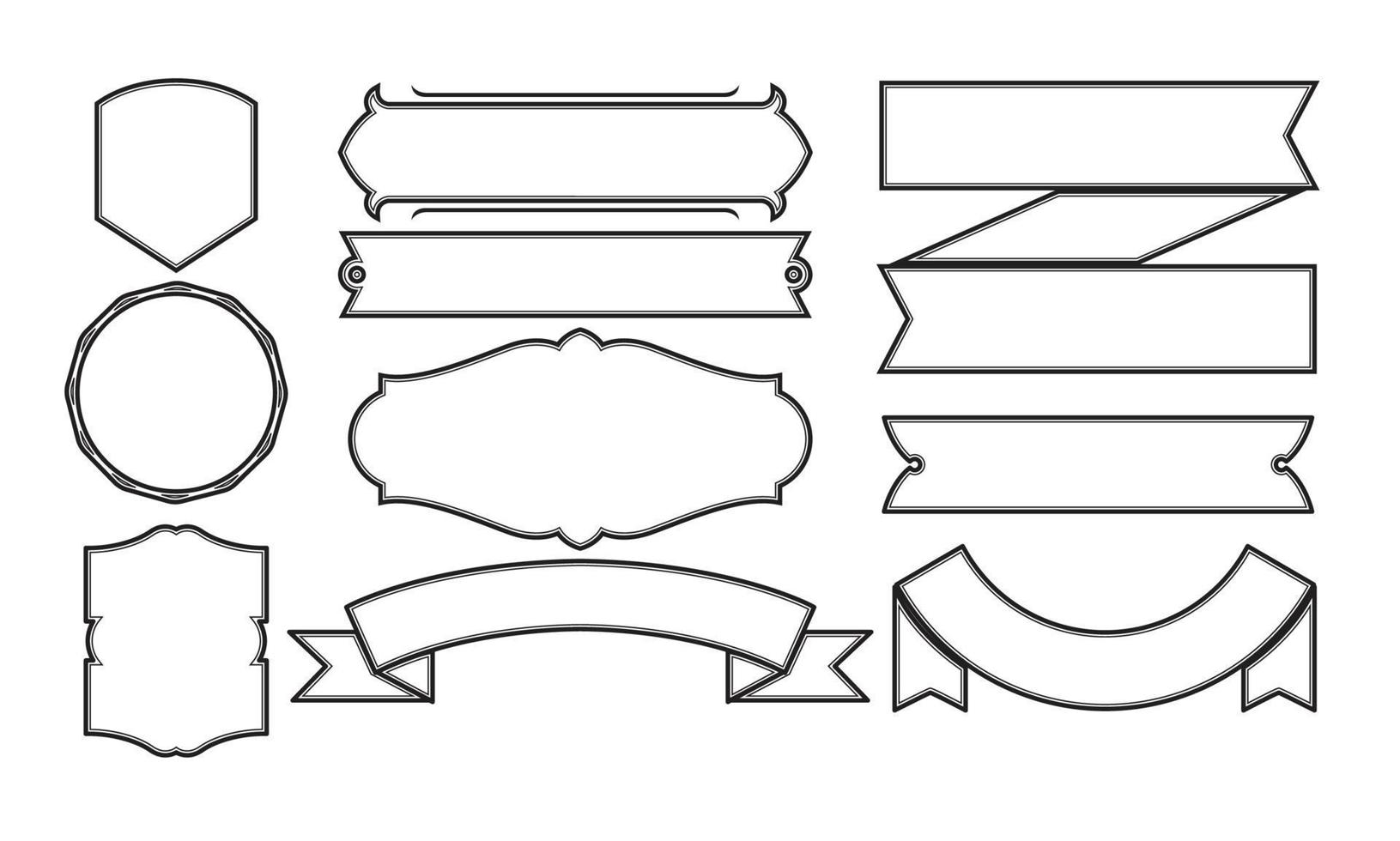 Set of frames border design vector