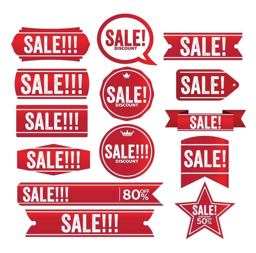 sale red banner promotion tag design for marketing vector