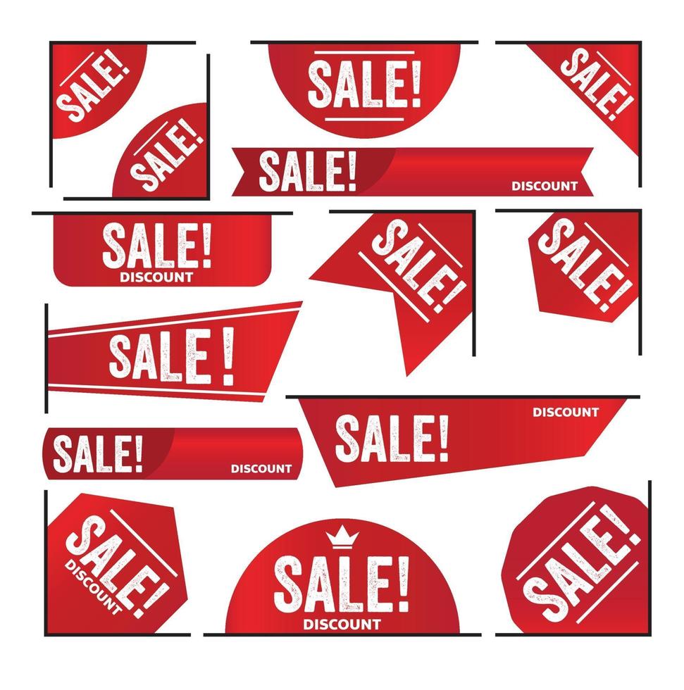 sale red banner promotion tag design for marketing vector