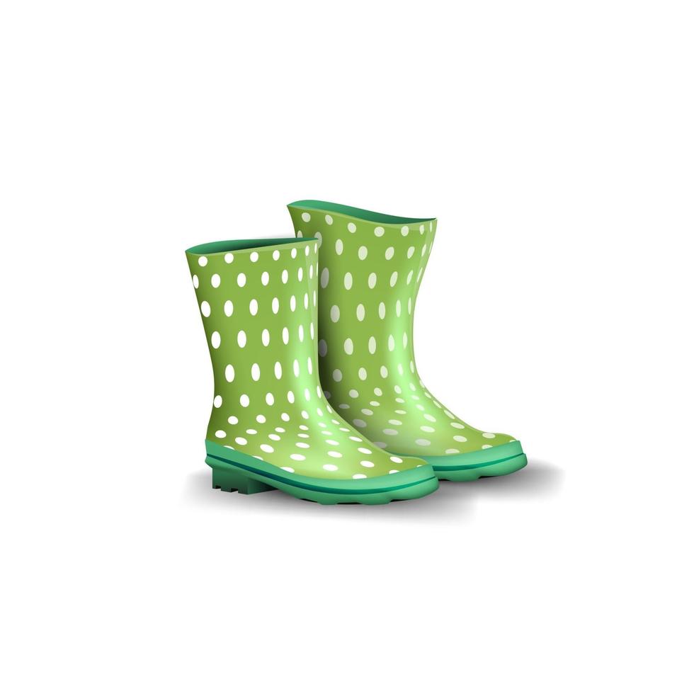 Rubber green boots isolated on white background for your creativity vector