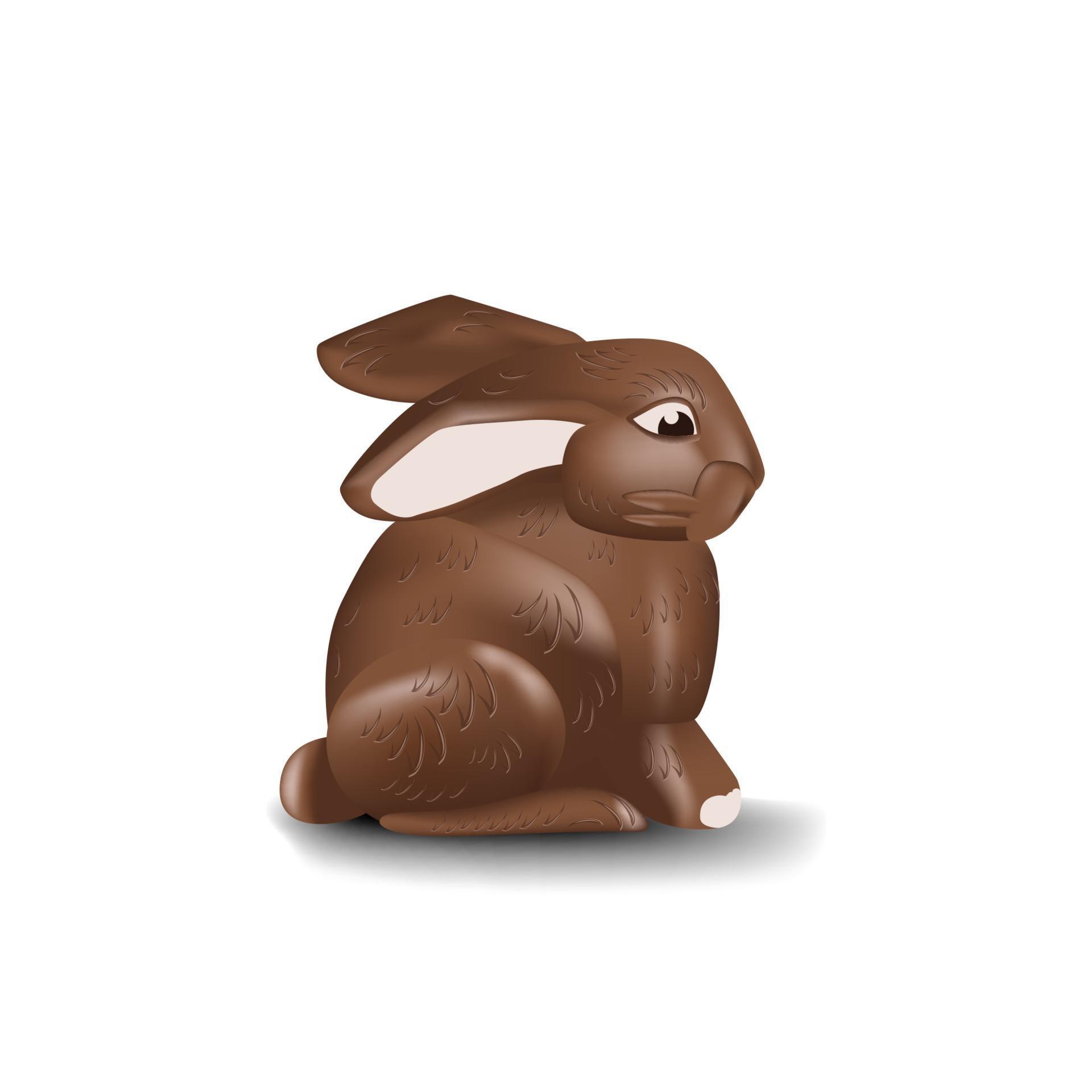Chocolate Bunny isolated on white background for your creativity