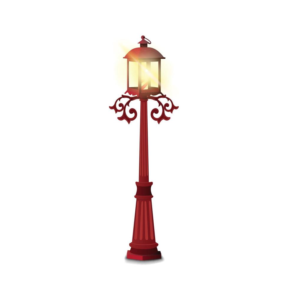 Vintage street lamp isolated on white background for your creativity vector
