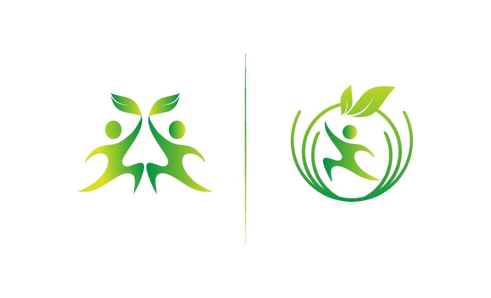 Human leaves community logo creative design vector