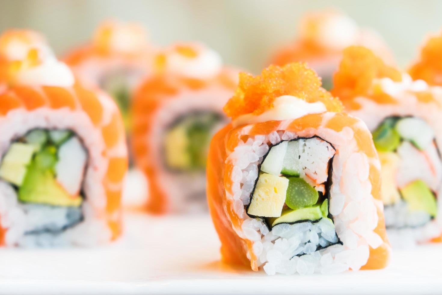 Sushi salmon roll photo