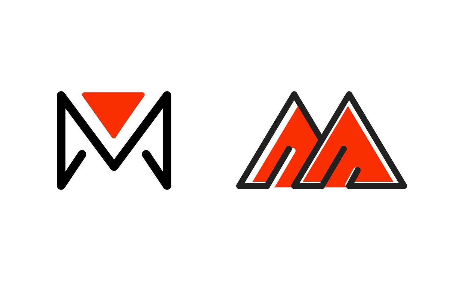 vector de diseño de inspiración de logotipo de monograma inicial m