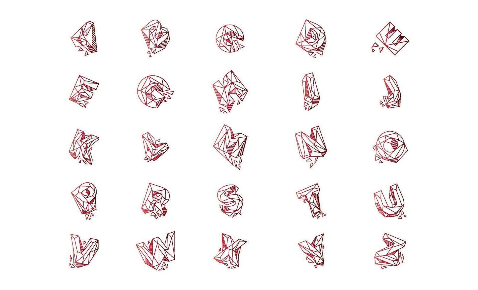 Letter set of gemstones logo design template vector