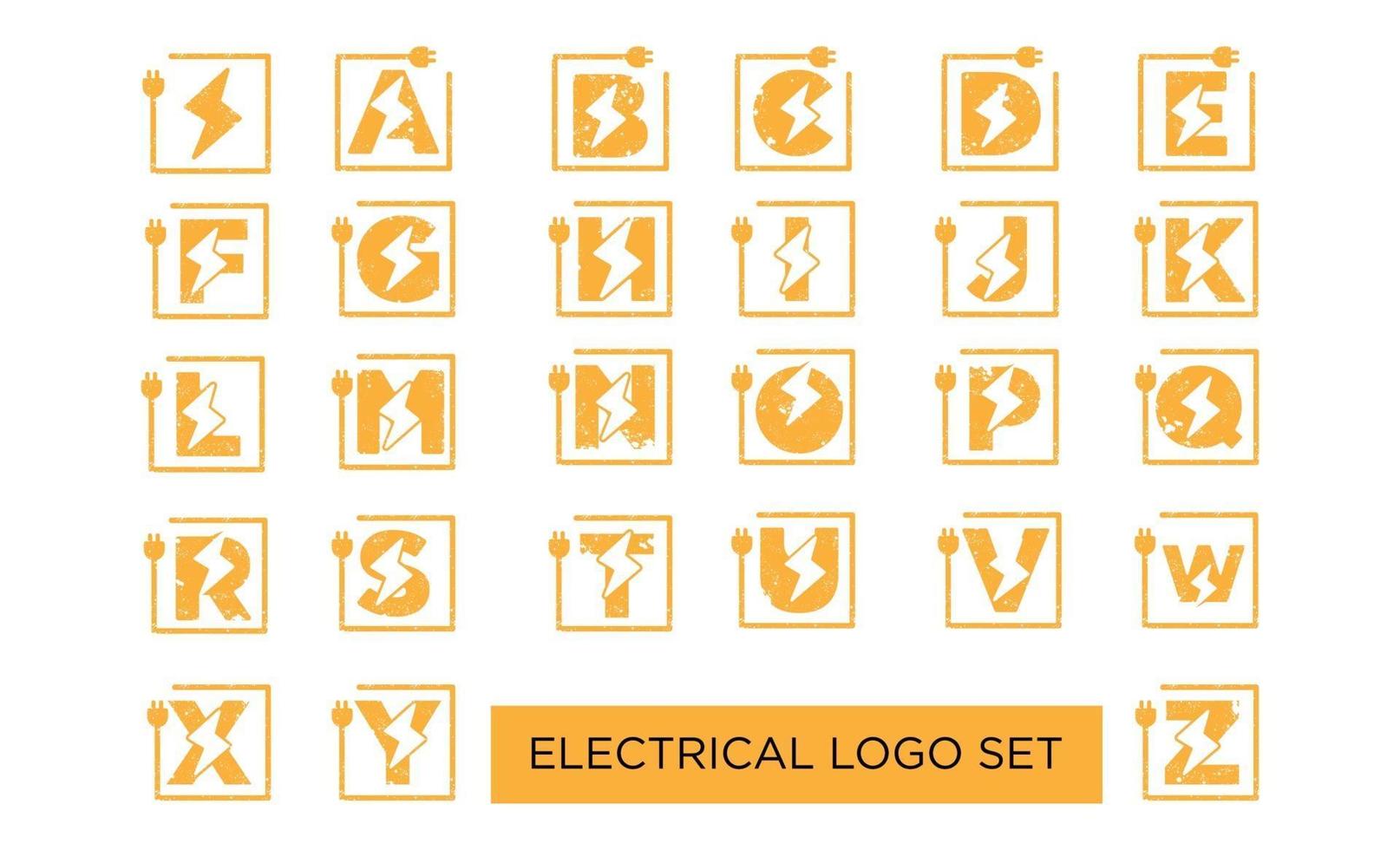 vector de diseño de conjunto de logotipo eléctrico inicial de letra
